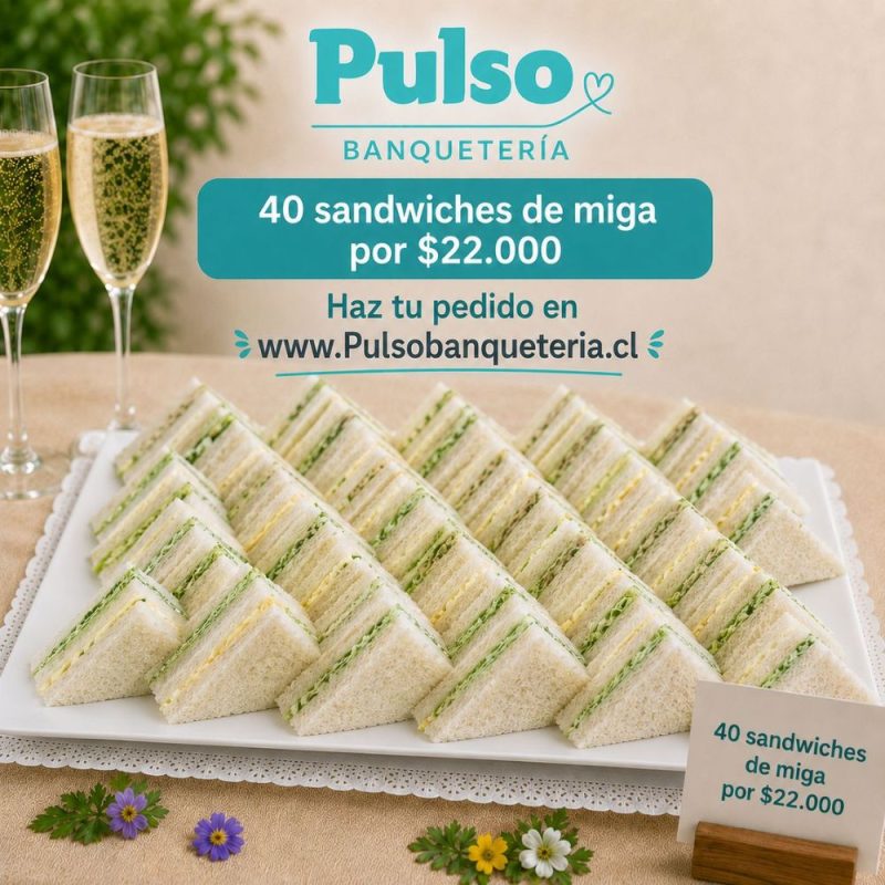 Mini sándwiches de miga 40 unidades